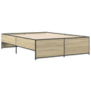 sengestel 120x190 cm konstrueret træ og metal sonoma-eg