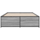 sengestel 120x190 cm konstrueret træ og metal grå sonoma-eg