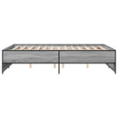 sengestel 120x190 cm konstrueret træ og metal grå sonoma-eg