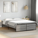sengestel 120x190 cm konstrueret træ og metal grå sonoma-eg