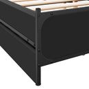 sengeramme med skuffer 135x190 cm konstrueret træ sort