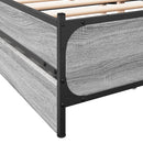 sengeramme med skuffer 135x190 cm konstrueret træ grå sonoma-eg