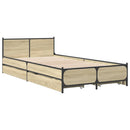 sengeramme med skuffer 75x190 cm konstrueret træ sonoma-eg