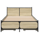 sengeramme med skuffer 75x190 cm konstrueret træ sonoma-eg