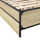 sengeramme med skuffer 75x190 cm konstrueret træ sonoma-eg