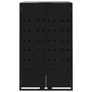 skraldespandsskjuler 138x79x117 cm 2 rum stål sort