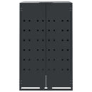 skraldespandsskjuler 207x79x117 cm 3 rum stål antracit