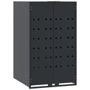 skraldespandsskjuler 276x79x117 cm 4 rum stål antracit