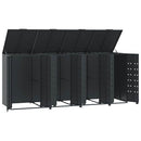 skraldespandsskjuler 276x79x117 cm 4 rum stål antracit