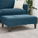fodskammel 77x55x31 cm velour blå