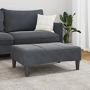 fodskammel 77x55x31 cm velour mørkegrå