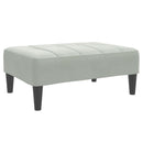fodskammel 77x55x31 cm velour lysegrå
