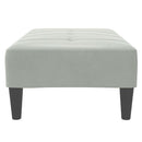 fodskammel 77x55x31 cm velour lysegrå