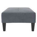 fodskammel 77x55x31 cm velour mørkegrå
