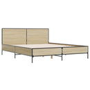 sengestel 120x200 cm konstrueret træ og metal sonoma-eg