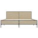sengestel 120x200 cm konstrueret træ og metal sonoma-eg