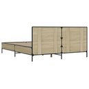 sengestel 120x200 cm konstrueret træ og metal sonoma-eg