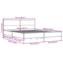 sengestel 120x200 cm konstrueret træ og metal sonoma-eg