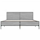 sengestel 120x200 cm konstrueret træ og metal grå sonoma-eg