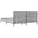 sengestel 120x200 cm konstrueret træ og metal grå sonoma-eg