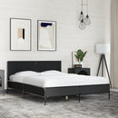 sengestel 140x200 cm konstrueret træ og metal sort