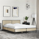 sengestel 140x200 cm konstrueret træ og metal sonoma-eg