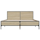 sengestel 150x200 cm konstrueret træ og metal sonoma-eg