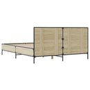 sengestel 150x200 cm konstrueret træ og metal sonoma-eg