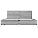sengestel 150x200 cm konstrueret træ og metal grå sonoma-eg