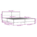 sengestel 150x200 cm konstrueret træ og metal grå sonoma-eg