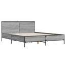 sengestel 160x200 cm konstrueret træ og metal grå sonoma-eg