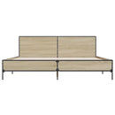 sengestel 200x200 cm konstrueret træ og metal sonoma-eg
