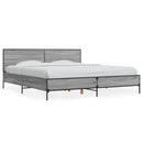sengestel 200x200 cm konstrueret træ og metal grå sonoma-eg