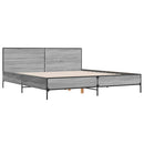 sengestel 200x200 cm konstrueret træ og metal grå sonoma-eg
