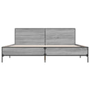sengestel 200x200 cm konstrueret træ og metal grå sonoma-eg
