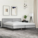 sengestel 200x200 cm konstrueret træ og metal grå sonoma-eg