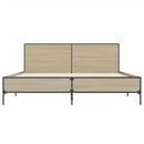 sengestel 120x190 cm konstrueret træ og metal sonoma-eg