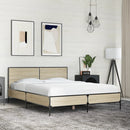 sengestel 120x190 cm konstrueret træ og metal sonoma-eg