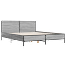 sengestel 120x190 cm konstrueret træ og metal grå sonoma-eg