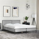 sengestel 120x190 cm konstrueret træ og metal grå sonoma-eg