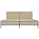 sengestel 135x190 cm konstrueret træ og metal sonoma-eg