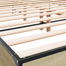 sengestel 135x190 cm konstrueret træ og metal sonoma-eg