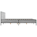 sengestel 135x190 cm konstrueret træ og metal grå sonoma-eg