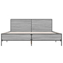 sengestel 140x190 cm konstrueret træ og metal grå sonoma-eg