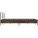 sengestel 120x200 cm konstrueret træ og metal brun egetræ