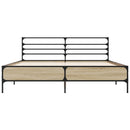 sengestel 150x200 cm konstrueret træ og metal sonoma-eg