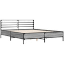 sengestel 150x200 cm konstrueret træ og metal grå sonoma-eg