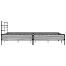 sengestel 150x200 cm konstrueret træ og metal grå sonoma-eg