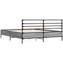 sengestel 150x200 cm konstrueret træ og metal grå sonoma-eg