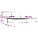 sengestel 150x200 cm konstrueret træ og metal grå sonoma-eg